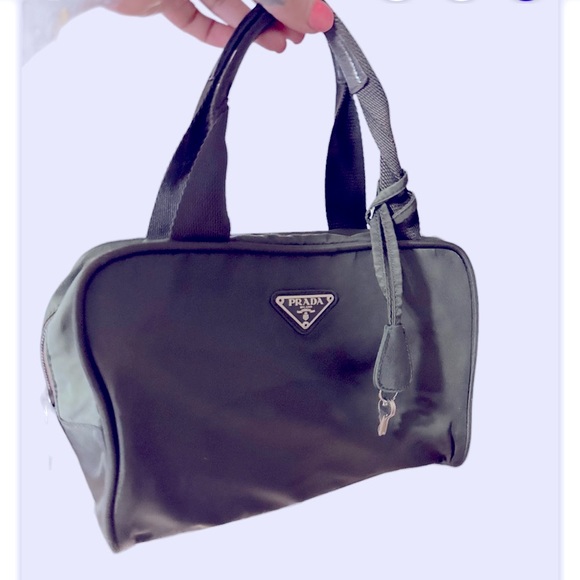 PRADA Vintage Nylon Tessuto Hand Bag Rectangle Purse Khaki Green - Picture 4 of 16